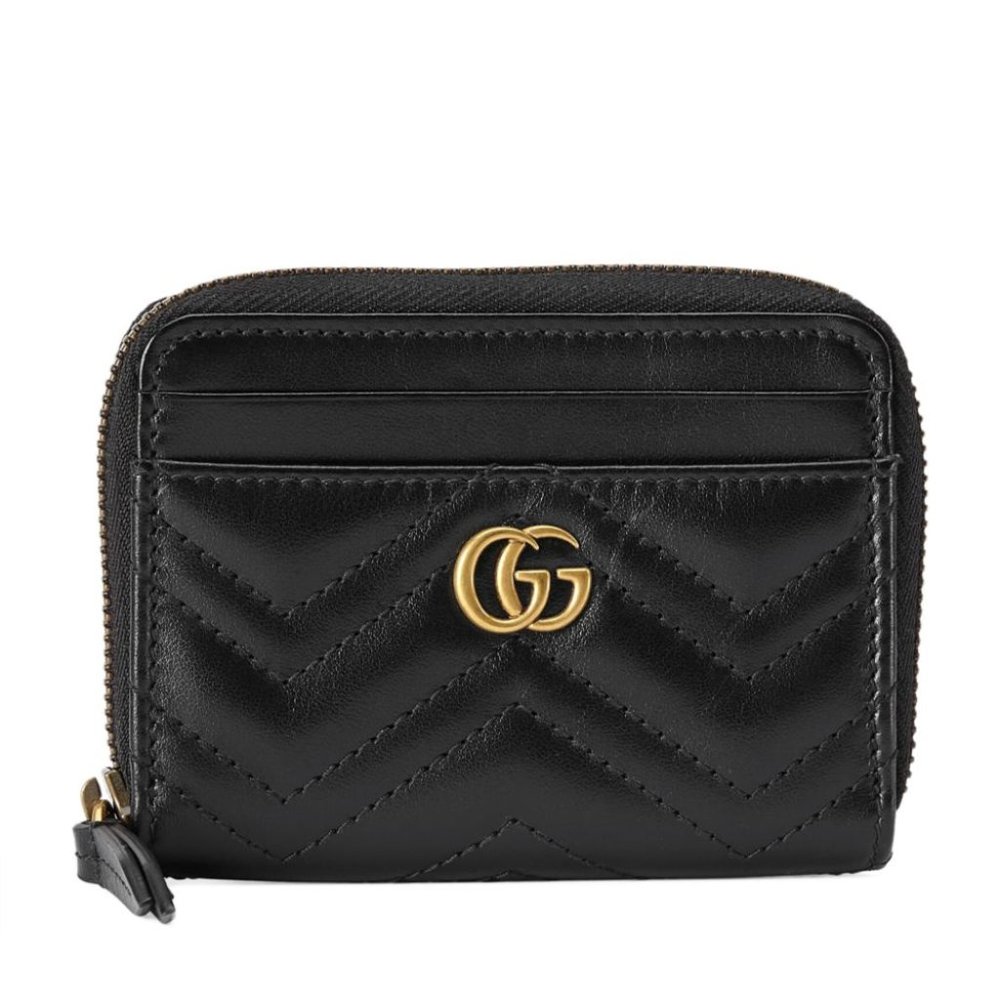 Gucci GG Marmont Matelassé Zip Card Case